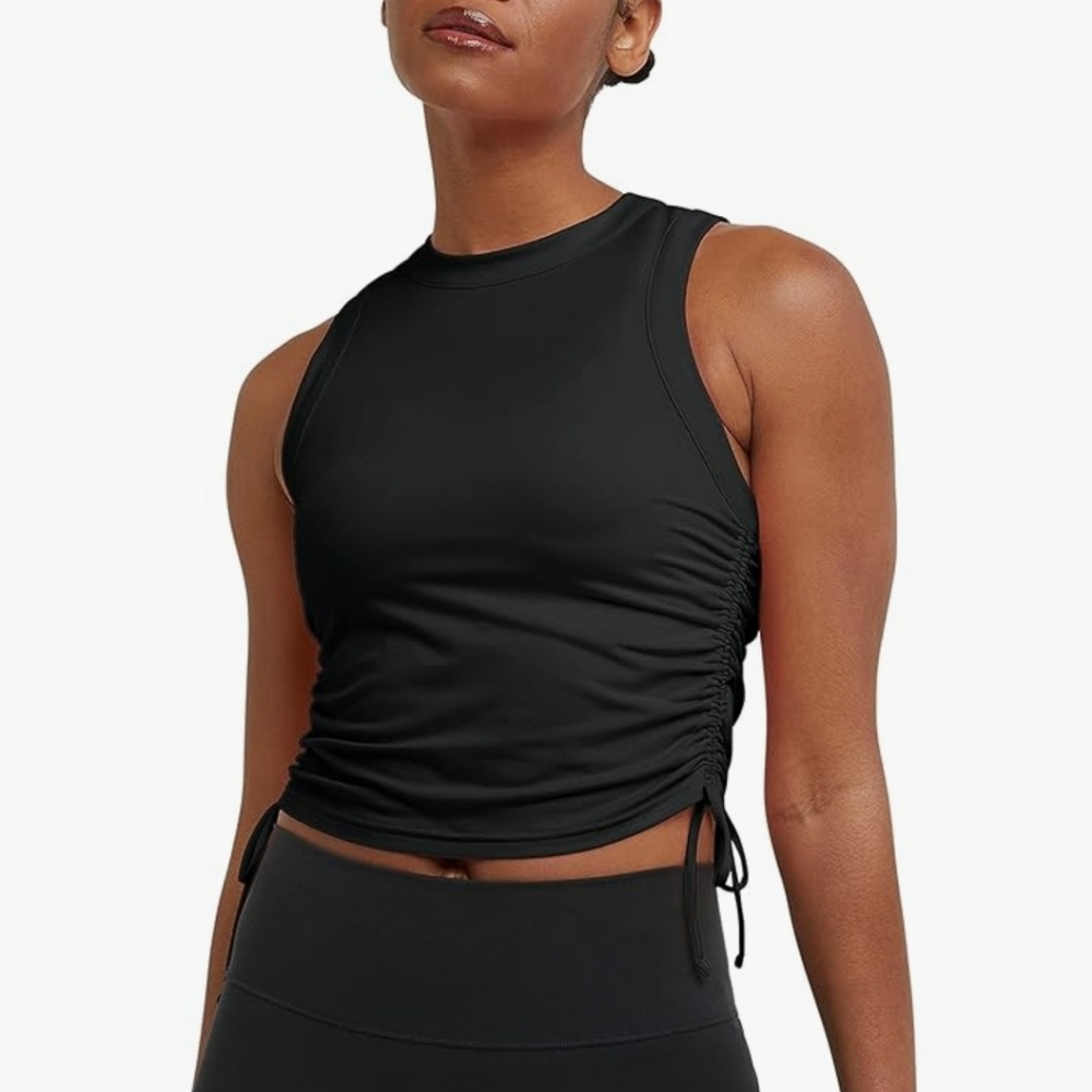 Champion Black Sleeveless Ruched Top